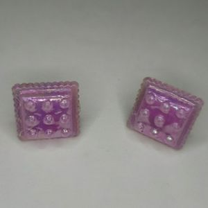 Handmade Purple Candy Earrings Earstuds
